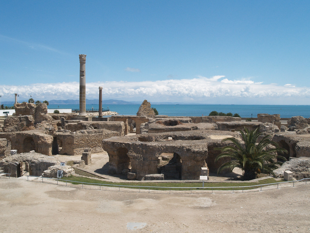 Ancient Carthage archaeological excavation — Tophet urns and ruins