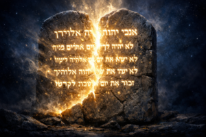 Stone tablets of the Ten Commandments against divine light — The Physics of I AM, quantum physics and biblical theology converge